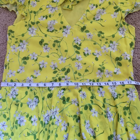 ALICE & OLIVIA Size 6 yellow floral layered dress - Picture 8 of 10